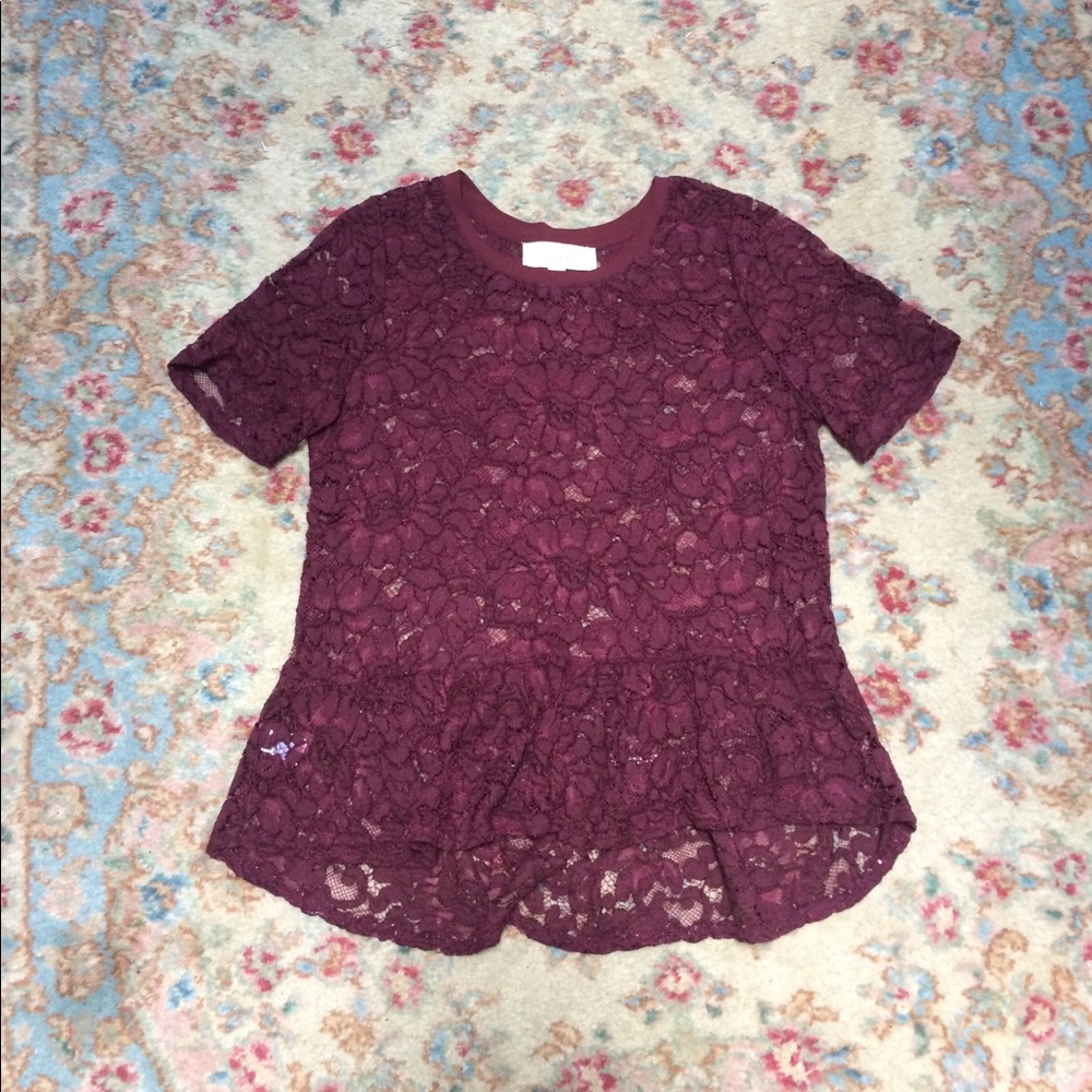 Lace Peplum Top